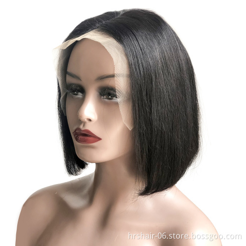 wholesale cost effective factory made short bob hd frontal 13*4 lace wigs brazilian 100% human hair with baby hair